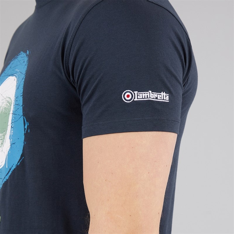 Mens Target Spray T-Shirt Navy - Image 3