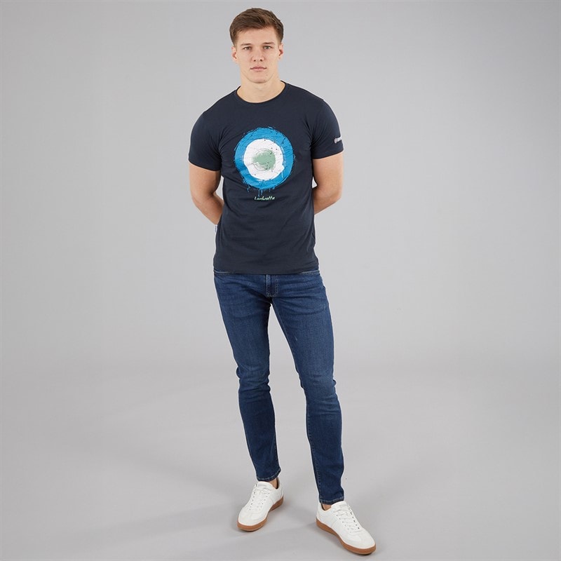 Mens Target Spray T-Shirt Navy - Image 4