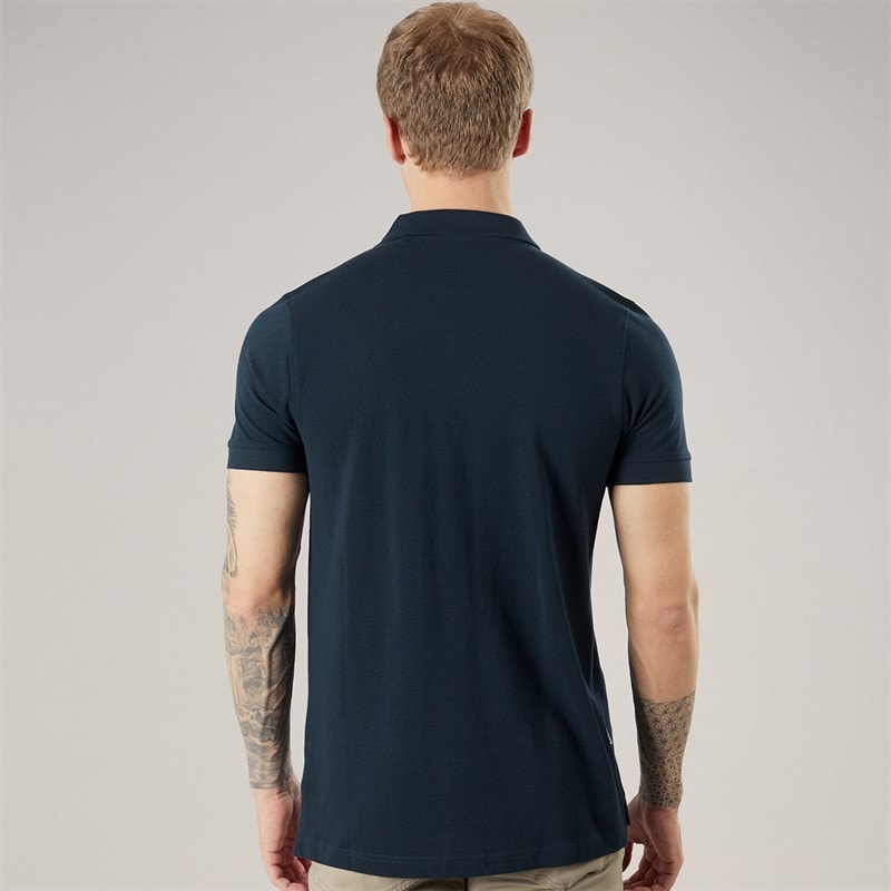 Mens Classic Stripe Polo Shirt Navy/Moonlit Ocean - Image 2