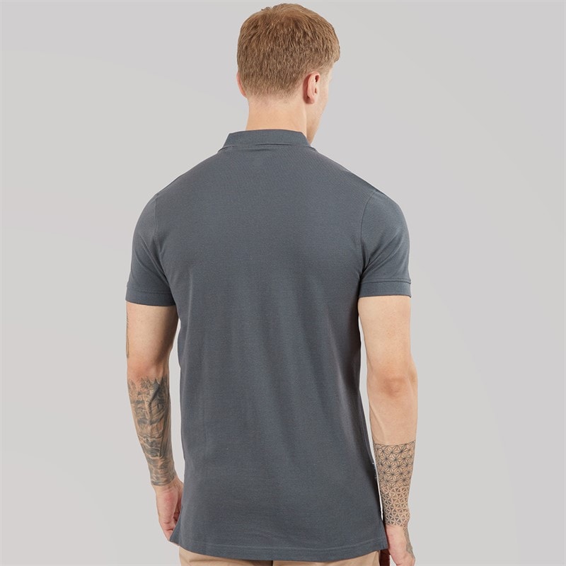 Mens Classic Stripe Polo Shirt Iron - Image 2