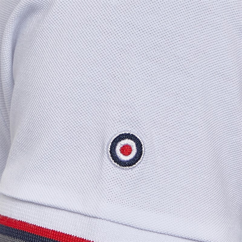 Mens Twin Tipped Polo Shirt White/Navy/Iron - Image 2
