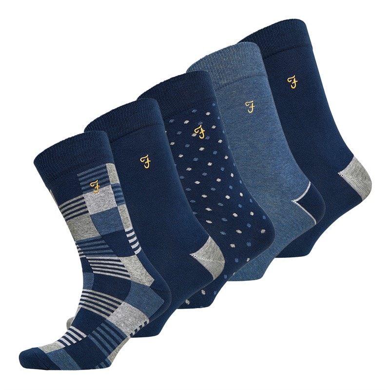 Mens Lozen Five Pack Dress Socks Assorted - Image 1