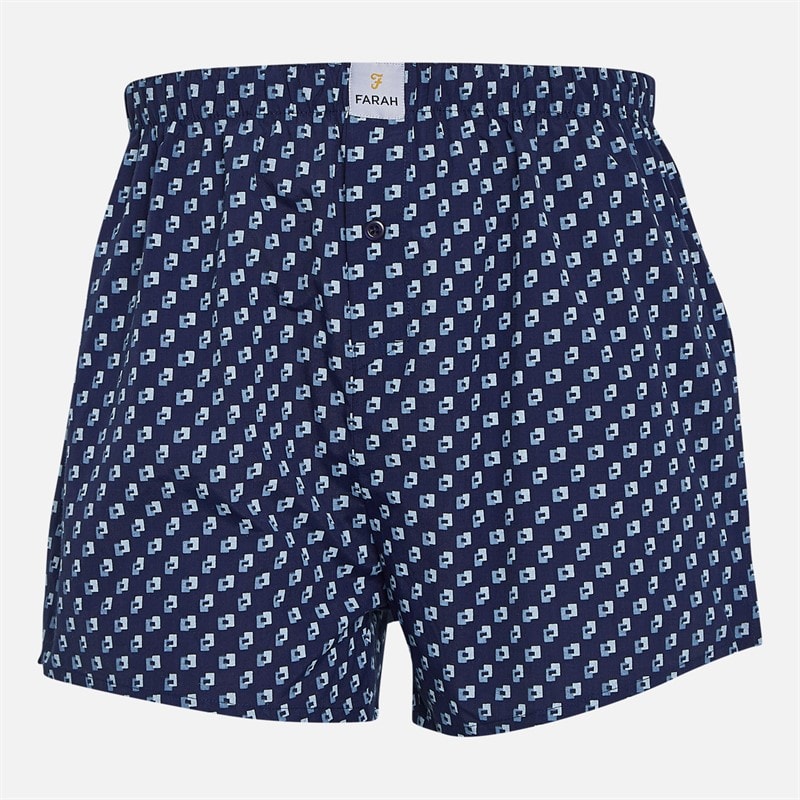 Mens Minet Three Pack Woven Boxer Shorts Navy Blue Check/Navy/Navy Blue Check - Image 3