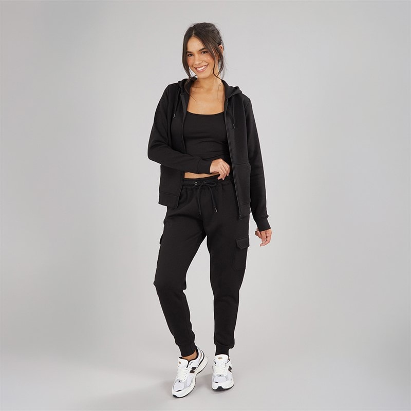 Womens Cargo Joggers Black - Image 4