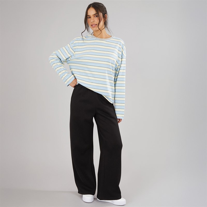 Womens Open Hem Joggers Black - Image 3
