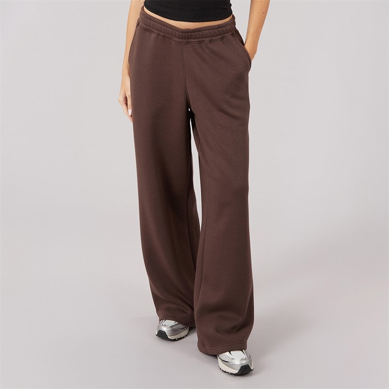 Womens Open Hem Joggers Chocolate - Image 1