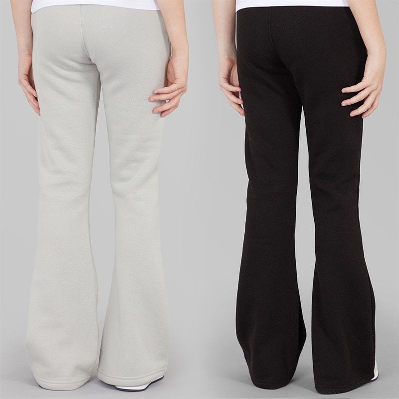 Girls Two Pack Flared Joggers Light Grey/Black - Image 2