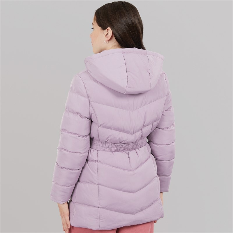 Girls Belted Hooded Jacket Dusky Lilac - Image 2