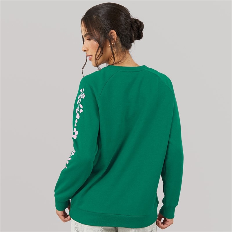 Womens Crew Neck Sweatshirt Evergreen - Image 2