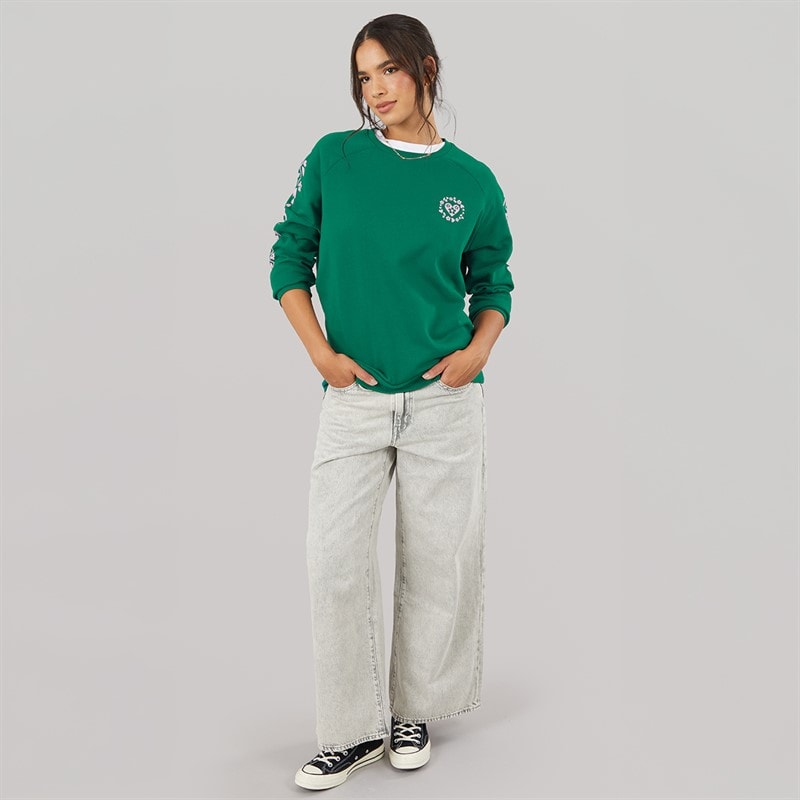 Womens Crew Neck Sweatshirt Evergreen - Image 4