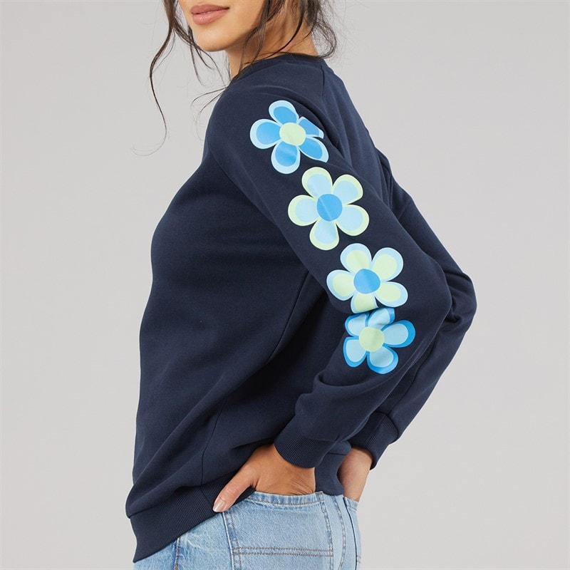 Womens Crew Neck Sweatshirt Navy - Image 3