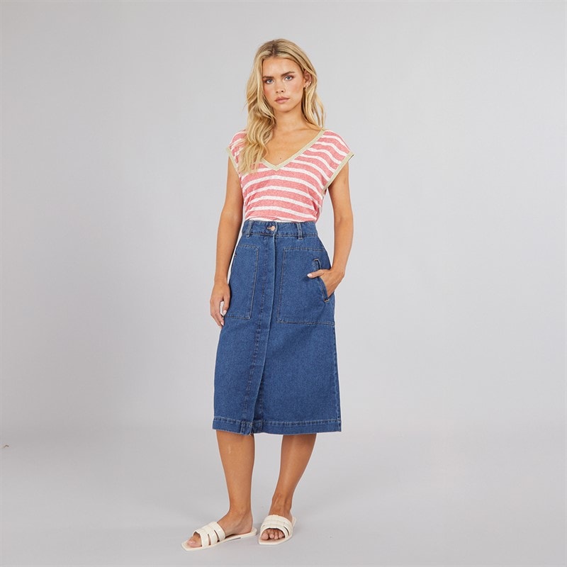 Womens Olivia Denim Skirt Dark Blue Denim - Image 3