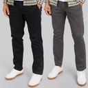 Mens Bolton Dean AKM Two Pack Chinos Dark Grey/Black