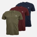 Mens Joseph Three Pack Polo Shirts Navy/Khaki/Burgundy
