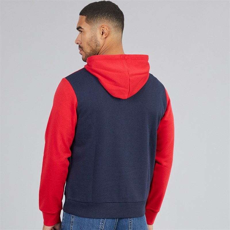 Mens Logo Blocking Hoodie Tango Red - Image 2