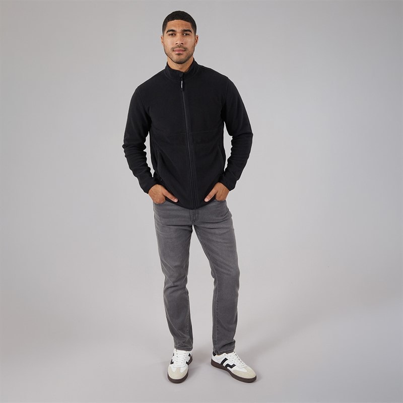 Mens Flame Full Zip Fleece Black - Image 4