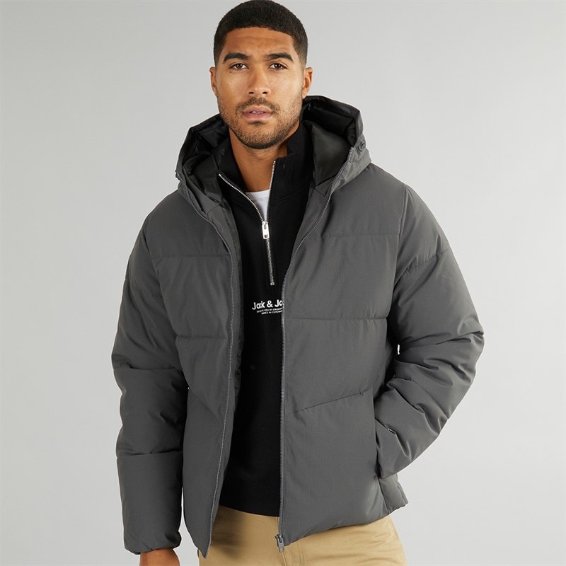 Mens Brady Hooded Puffer Asphalt - Image 3