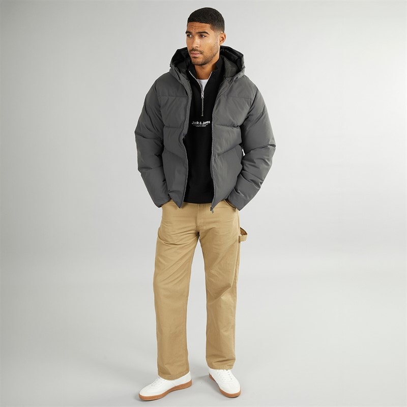 Mens Brady Hooded Puffer Asphalt - Image 4