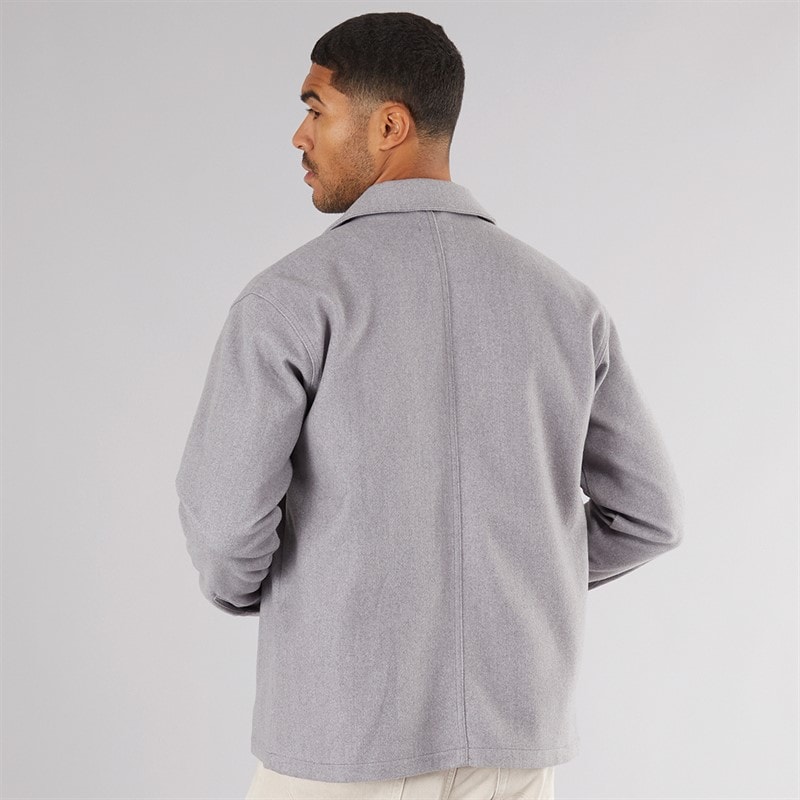 Mens Baxter Overshirt Light Grey Marl - Image 2