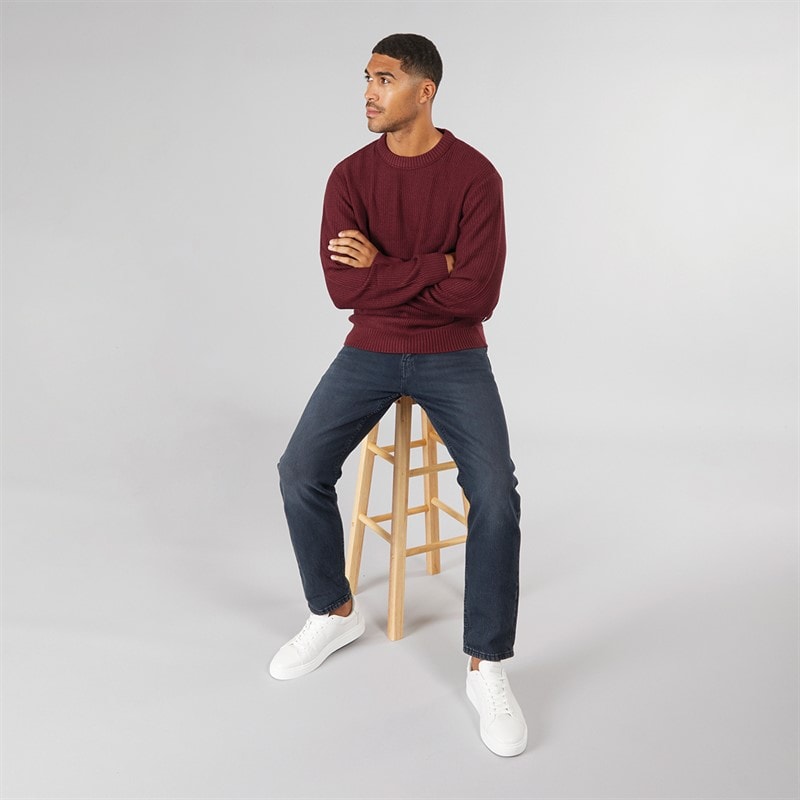 Mens Rice Knit Jumper Port - Image 4