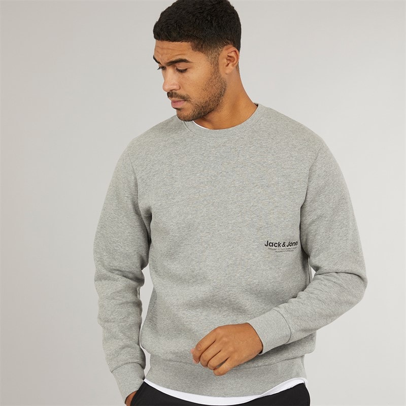 Mens Vesterbro Side Sweatshirt Light Grey Marl/Black - Image 1