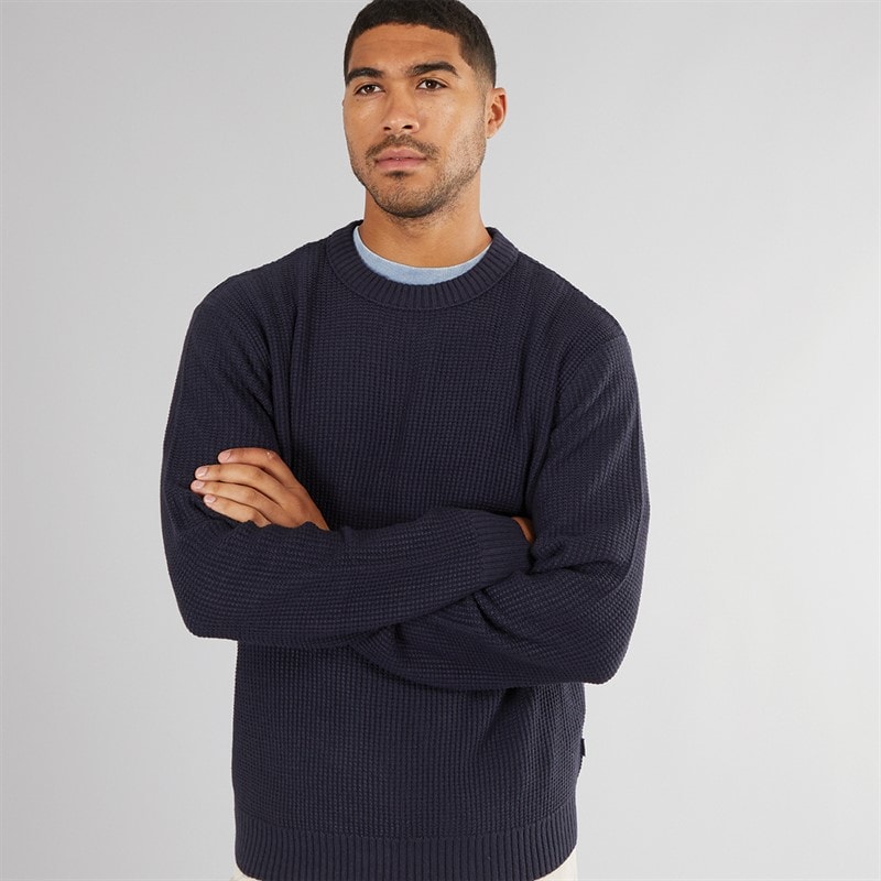 Mens Rice Knit Jumper Navy Blazer - Image 1