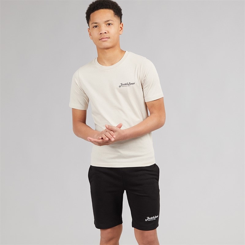 JACK & JONES Boys Beau T-Shirt And Shorts Set Moonbeam