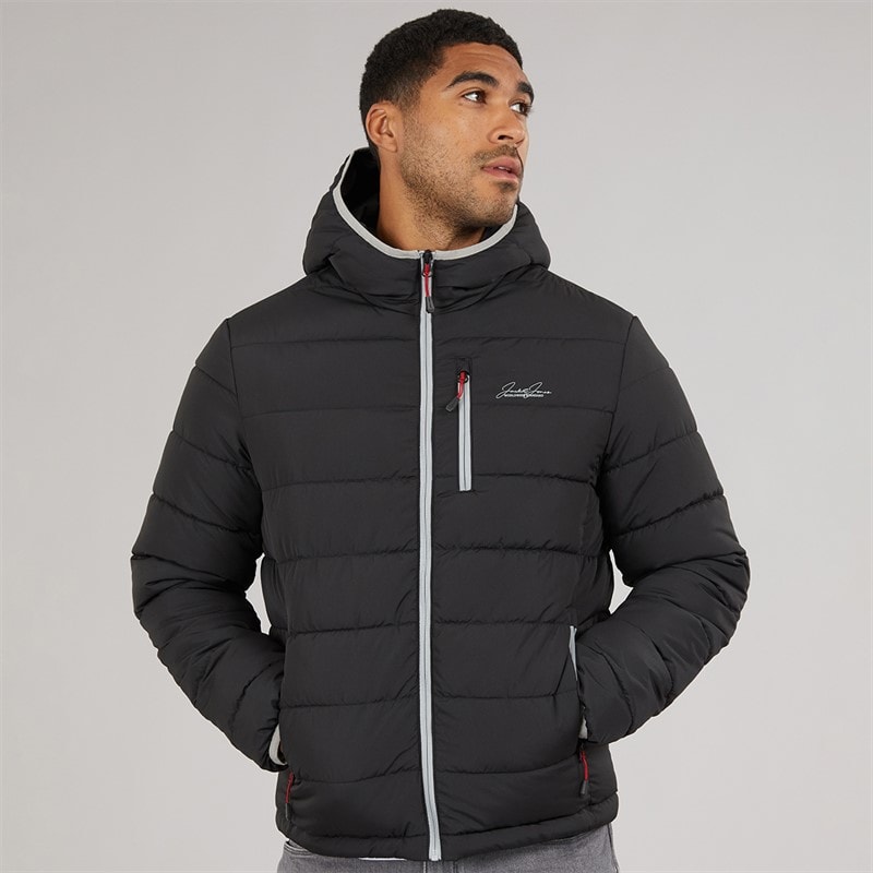 Mens Jwh Alfie Hooded Puffer Coat Black - Image 3