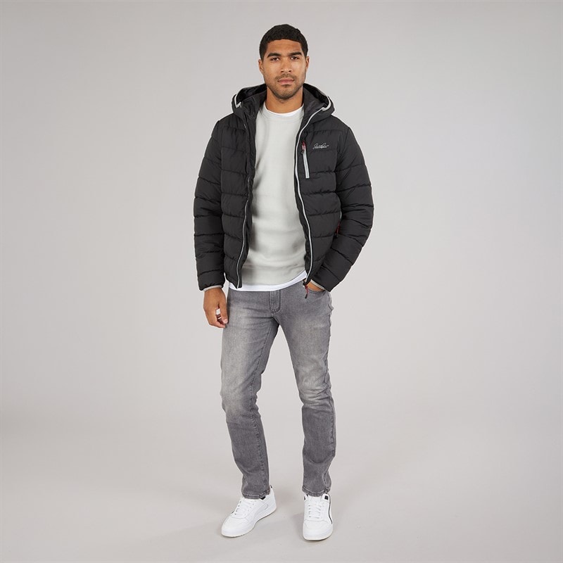 Mens Jwh Alfie Hooded Puffer Coat Black - Image 4