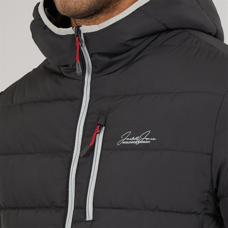 Mens Jwh Alfie Hooded Puffer Coat Black - Image 5
