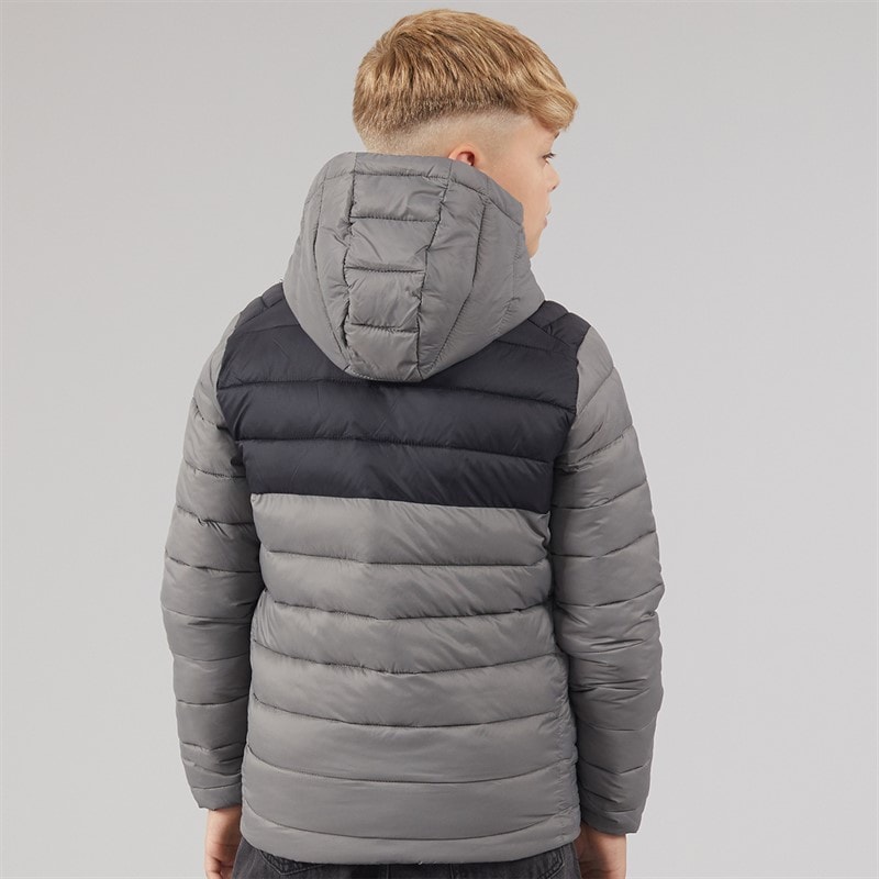 Boys Bradley Light Puffer Jacket Castlerock/Black - Image 2