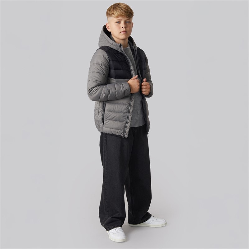 Boys Bradley Light Puffer Jacket Castlerock/Black - Image 4