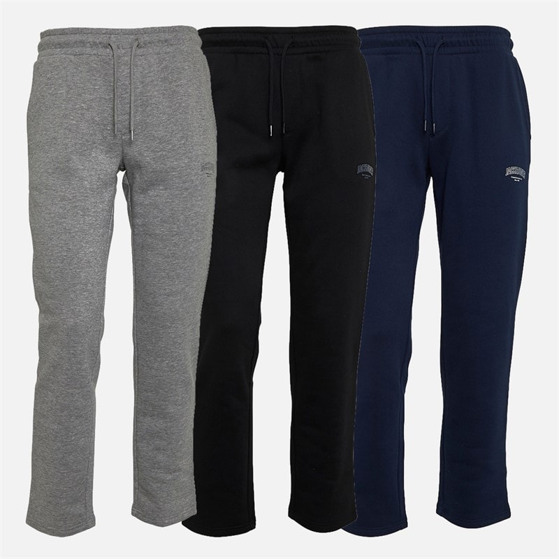 Mens Jeffrey Three Pack Open Hem Joggers Navy Blazer/Light Grey Marl Navy Blazer/Light Grey Marl/Black - Image 1