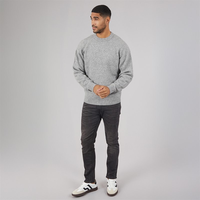 Mens Soho Ollie Crew Neck Jumper Light Grey Marl - Image 3