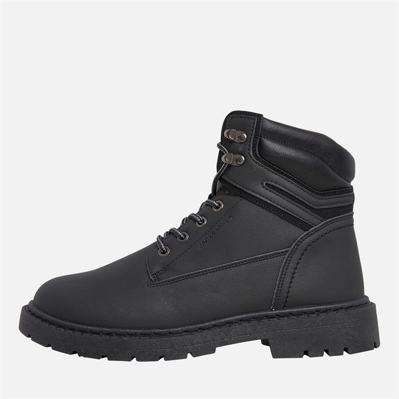 JACK & JONES Mens Marsh PU Boots Anthracite