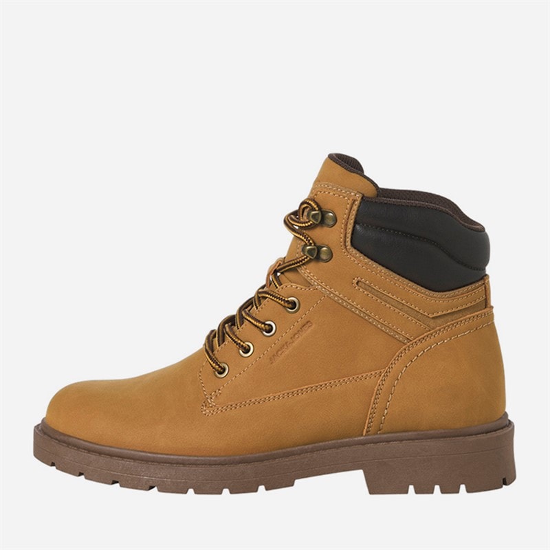 JACK & JONES Mens Marsh PU Boots Honey
