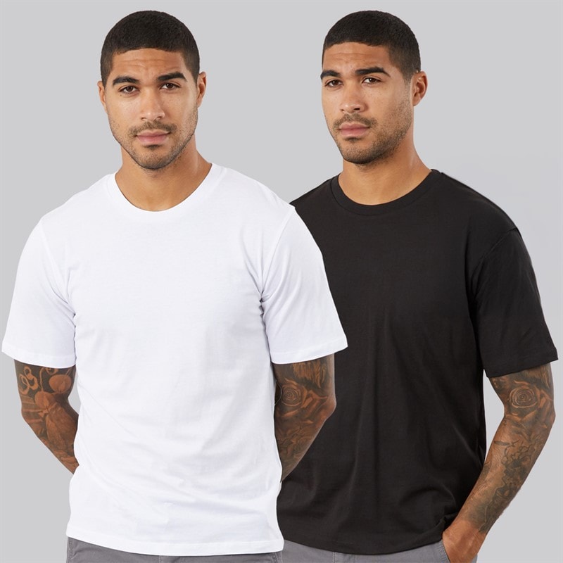 Mens Carlo Print Two Pack T-Shirts /Black White/Black - Image 2