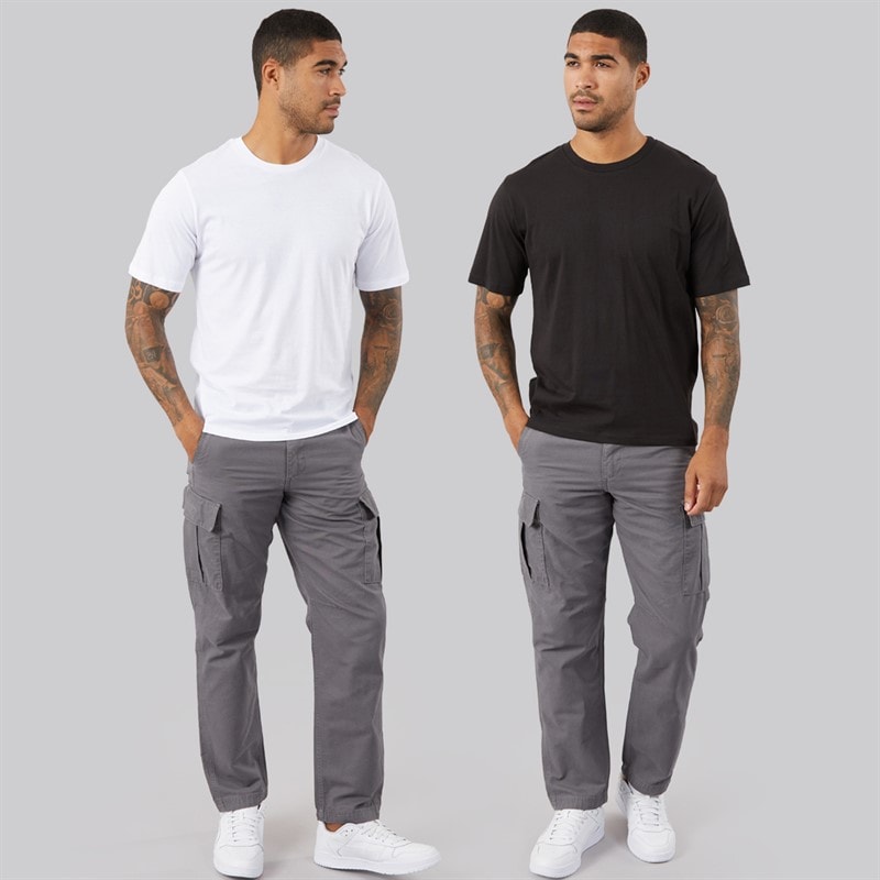 Mens Carlo Print Two Pack T-Shirts /Black White/Black - Image 4