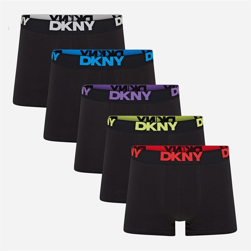Mens Scottsdale Five Pack Boxer Trunks Black - Image 1