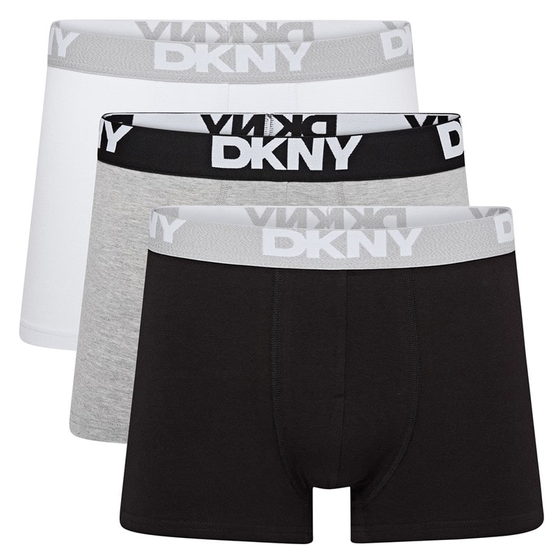 Mens Seattle Three Pack Boxer Trunks Black/Grey/White - Image 1