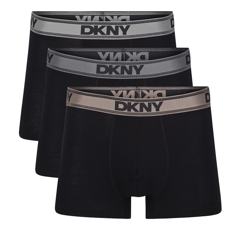 Mens Carter Three Pack Boxer Trunks Black - Image 1