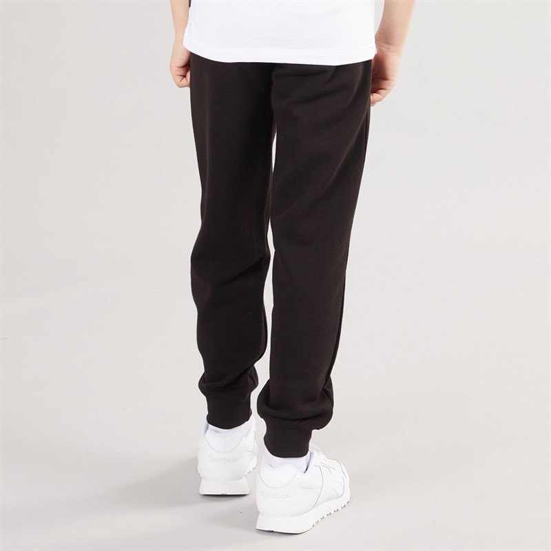 Boys Slim Fit Cuffed Fleece Jog Pants Black - Image 2