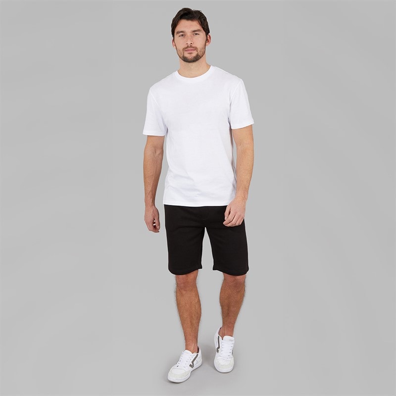 Mens Fleece Shorts Black - Image 3
