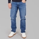 Mens Straight Fit Denim Jeans Stone Wash