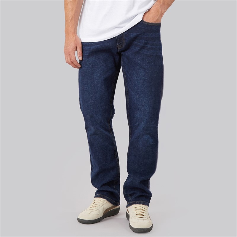 Mens Straight Fit Denim Jeans Dark Wash - Image 1