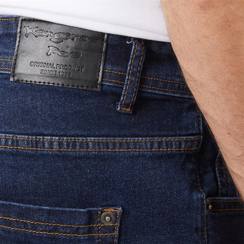 Mens Straight Fit Denim Jeans Dark Wash - Image 3