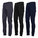 Mens Three Pack Regular Fit Cuffed Fleece Joggers Black/Navy/Magnet