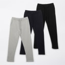 Mens Three Pack Open Hem Joggers Black/Navy/Grey Marl