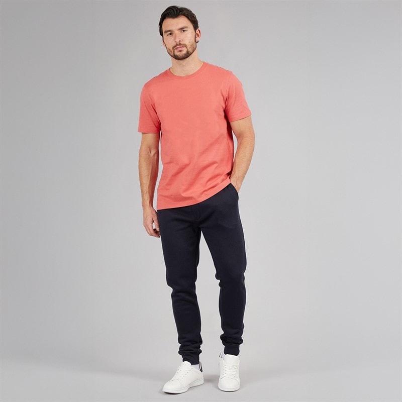 Mens Regular Fit Cuffed Fleece Joggers Navy - Image 3