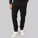 Mens Regular Fit Cuffed Fleece Joggers Black